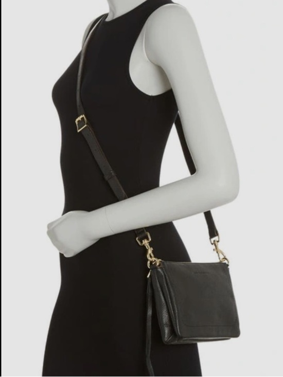 Aimee Kestenberg Handbags - Aimee Kestenberg Madrid Double Zip Black Leather Gold Hardware Crossbody Bag NWT